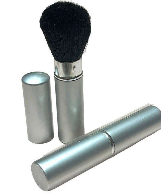 Silver Retractable Full Coverage Vegan Makeup Brush